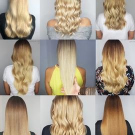 Eine Balayage Collage von unserem Salon. Welches ist dein Favourite?