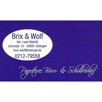 Logo von Büro- u. Schulbedarf Brix & Wolf in Solingen