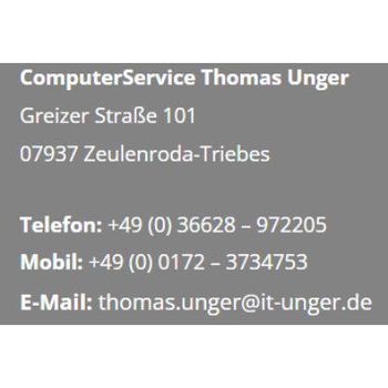 Logo von Unger Thomas Computer Service in Zeulenroda-Triebes