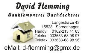 Logo von David Flemming Dachdeckerbetrieb in Spreenhagen