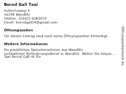Logo von Bernd Gall Taxi in Wandlitz