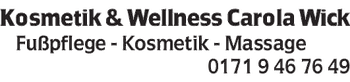 Logo von Kosmetik & Wellness Carola Wick in Oberstaufen