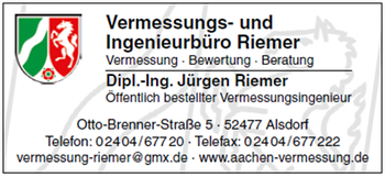 Logo von Vermessungsbüro Riemer-Lothmann | Öffentlich bestellte Vermessungsingenieure in Alsdorf