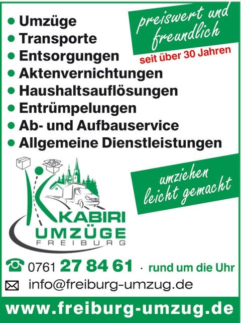 Kabiri Umzüge und Transporte Freiburg