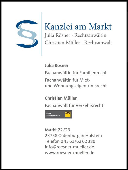 Kanzlei am Markt Julia Rösner / Christian Müller Rechtsanwälte