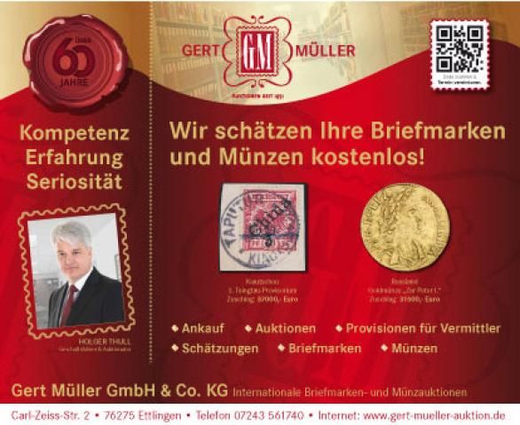 Gert Müller GmbH Internationale Briefmarken- und Münzauktionen