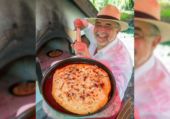 Backofen der Wacholderschänke Hildburghausen, perfekt für handgemachten Flammkuchen, Brot und Leckereien, jährliches Backofenfest im Biergarten