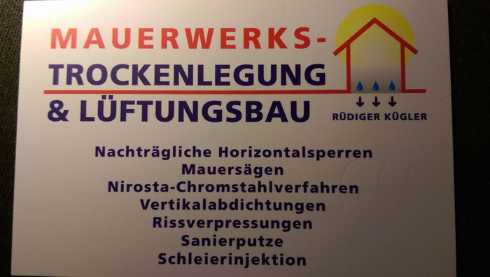 Mauerwerkstrockenlegung & Lüftungsbau - Rüdiger Kügler