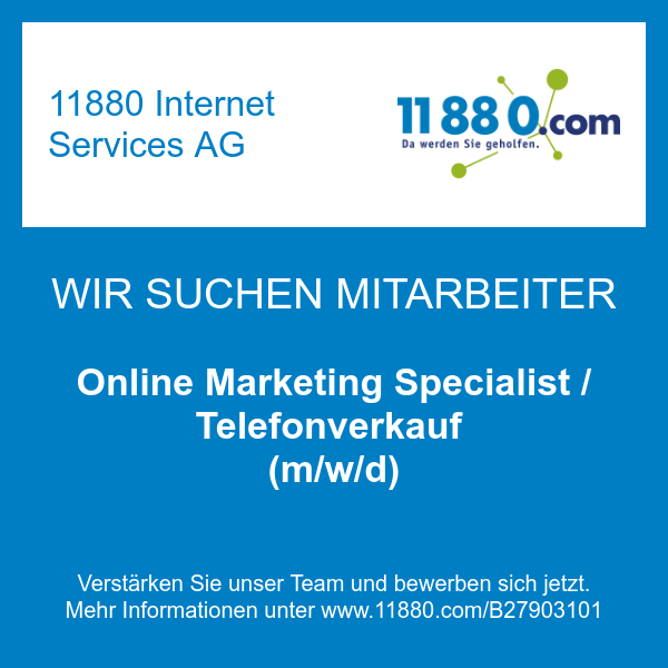 Online Marketing Specialist / Telefonverkauf (m/w/d)