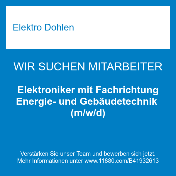 Elektroniker mit Fachrichtung Energie- und Gebäudetechnik (m/w/d)