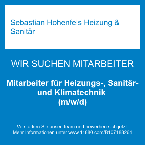 Mitarbeiter für Heizungs-, Sanitär- und Klimatechnik (m/w/d)