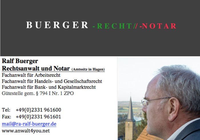 Rechtsanwalt und Notar Ralf Buerger