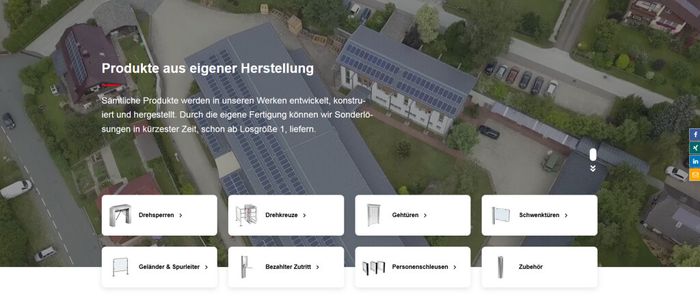 Produktübersicht: Drehsperren, Drehkreuze, Gehtüren, Schwenktüren, Bezahlsysteme, Personenschleusen, Absperrungen