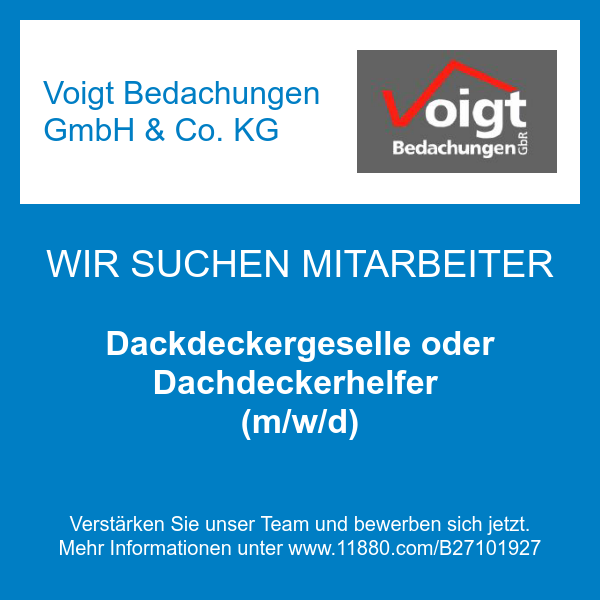 Dackdeckergeselle oder Dachdeckerhelfer (m/w/d)