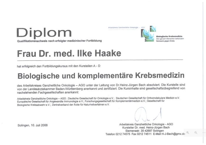 Dr. med. Ilke Haake Ärztin für Allgemeinmedizin u. Naturheilverfahren