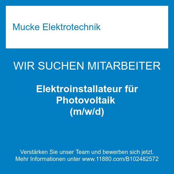 Elektroinstallateur für Photovoltaik (m/w/d)