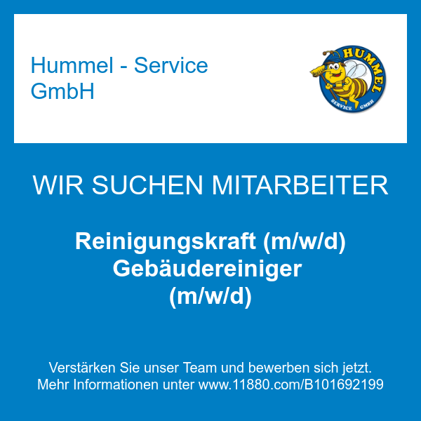 Reinigungskraft (m/w/d) Gebäudereiniger (m/w/d)