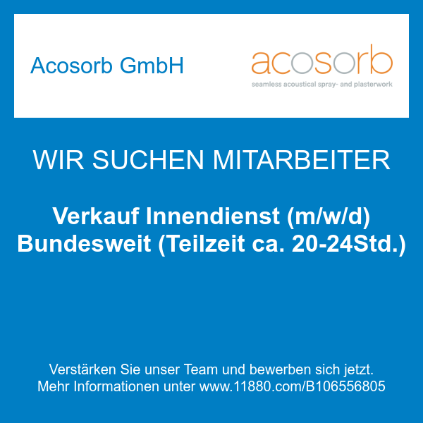 Verkauf Innendienst (m/w/d) Bundesweit (Teilzeit ca. 20-24Std.)
