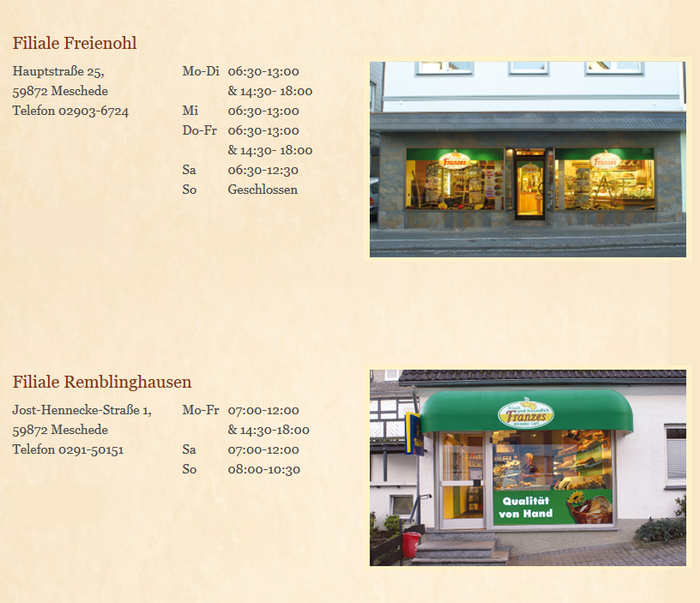 Bäckerei & Café Franzes - Stammhaus Filiale Berge