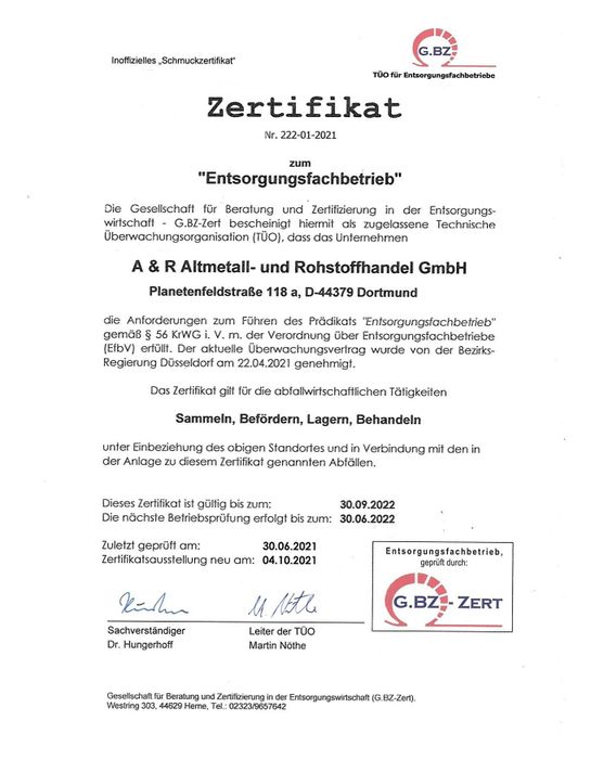 A&R Altmetall- & Rohstoffhandel GmbH